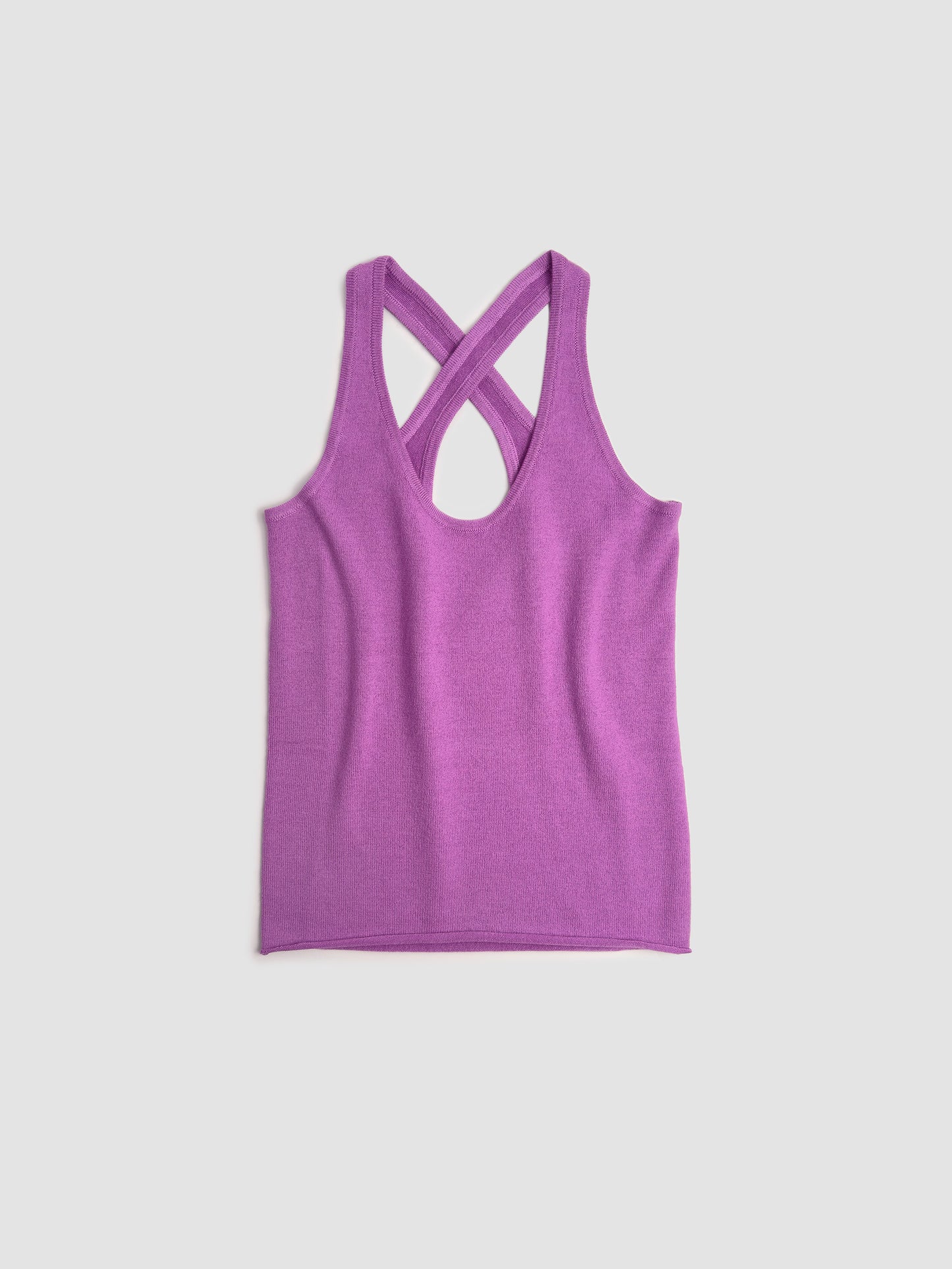 Purple Fine-Knit Tank Top