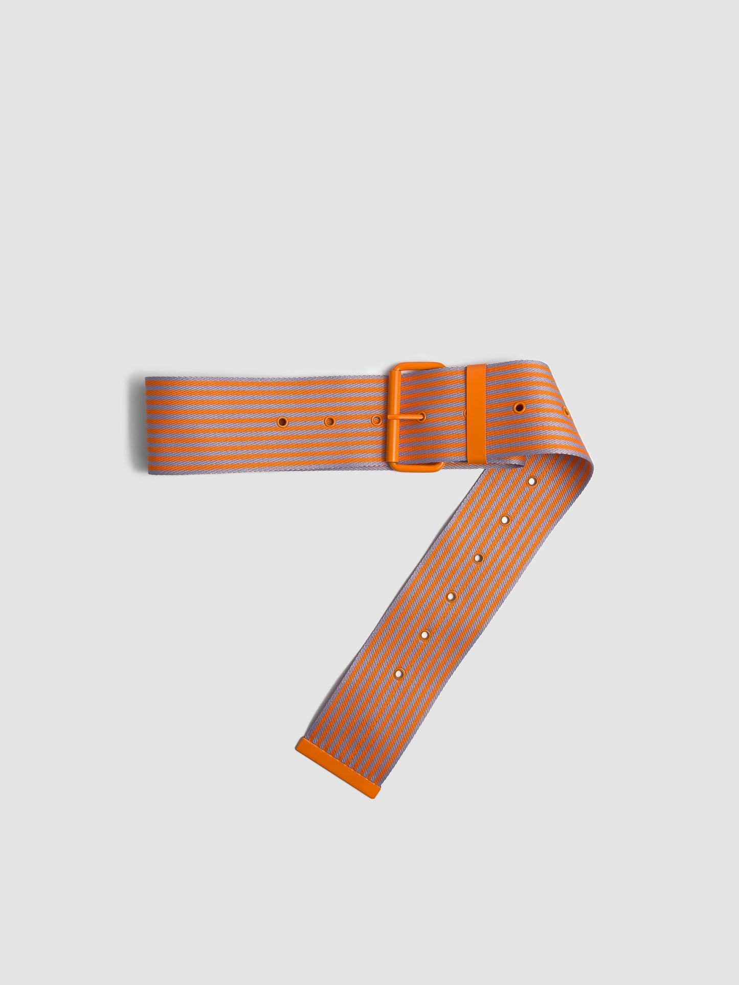 Orange & Lilac Striped Canvas Belt