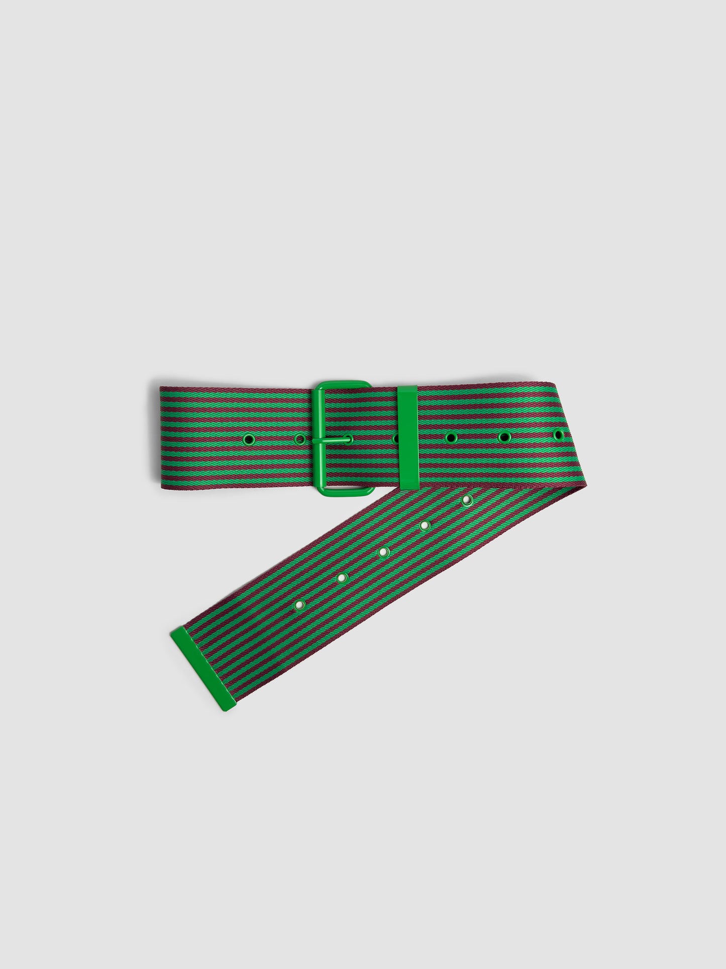 Green & Purple Striped Canvas Belt