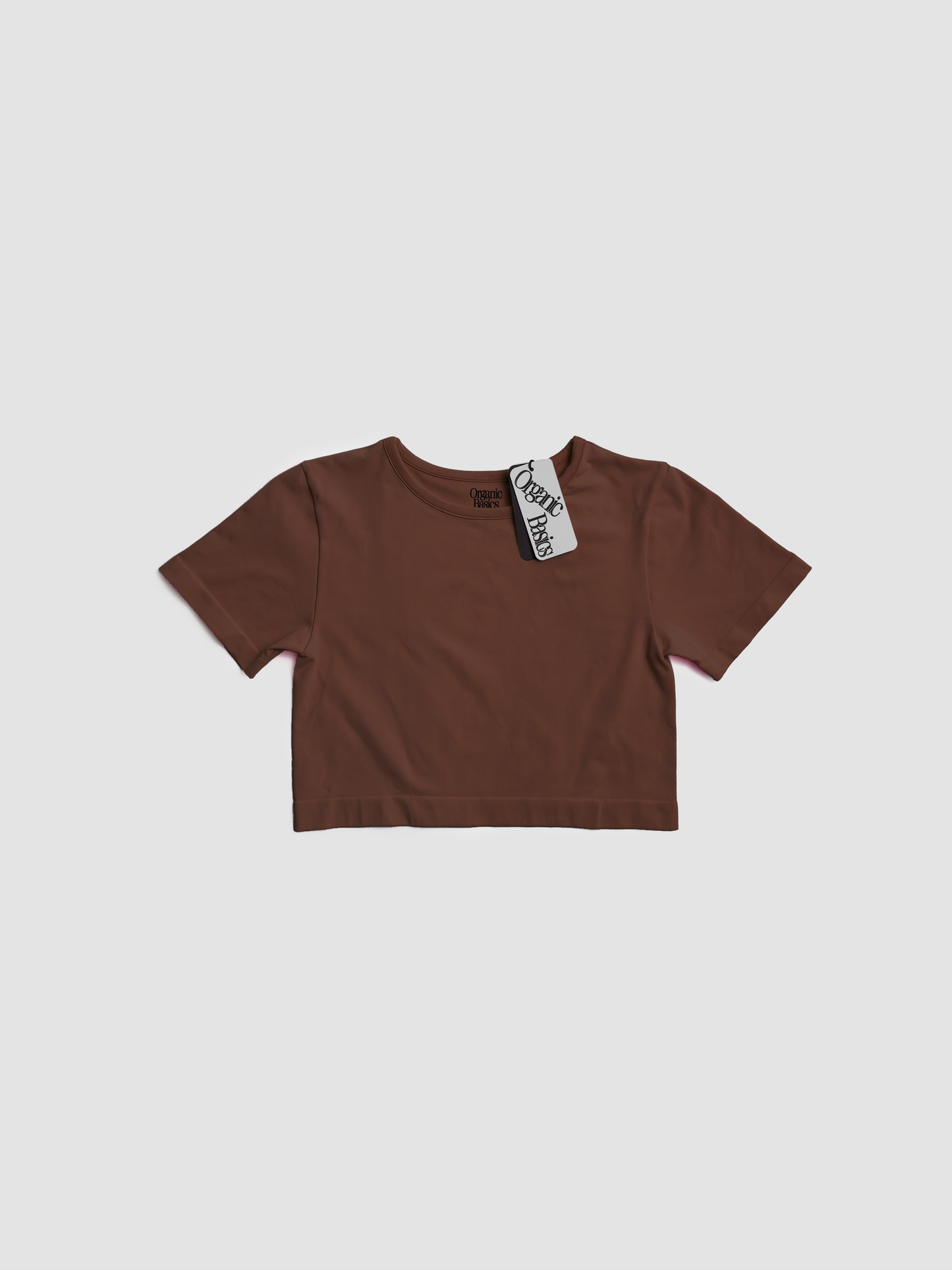 T-shirt Smooth Crop Walnut