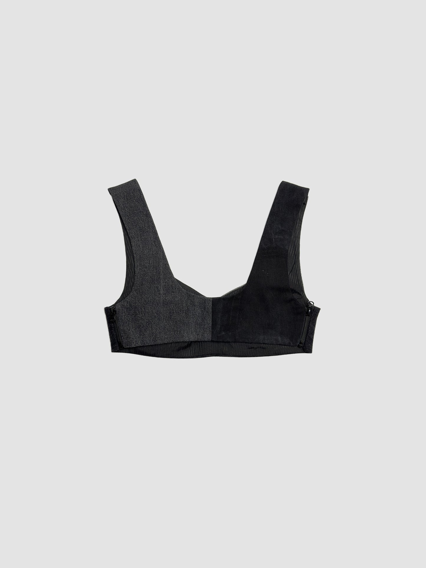 Corsetted Demin Bra Black