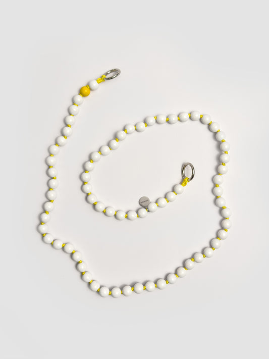 Bead Chain Long White&Yellow
