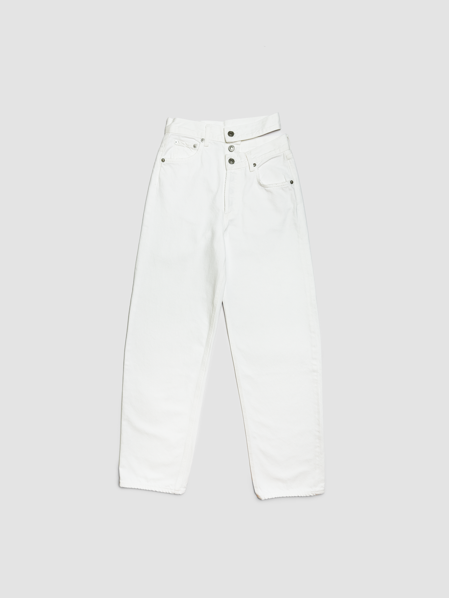 Broken Waistband Jean in White