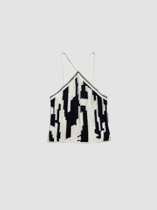 Top Kaely B&W Crochet