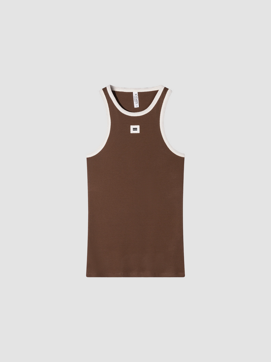 Tank Top Rib Contrast Truffle