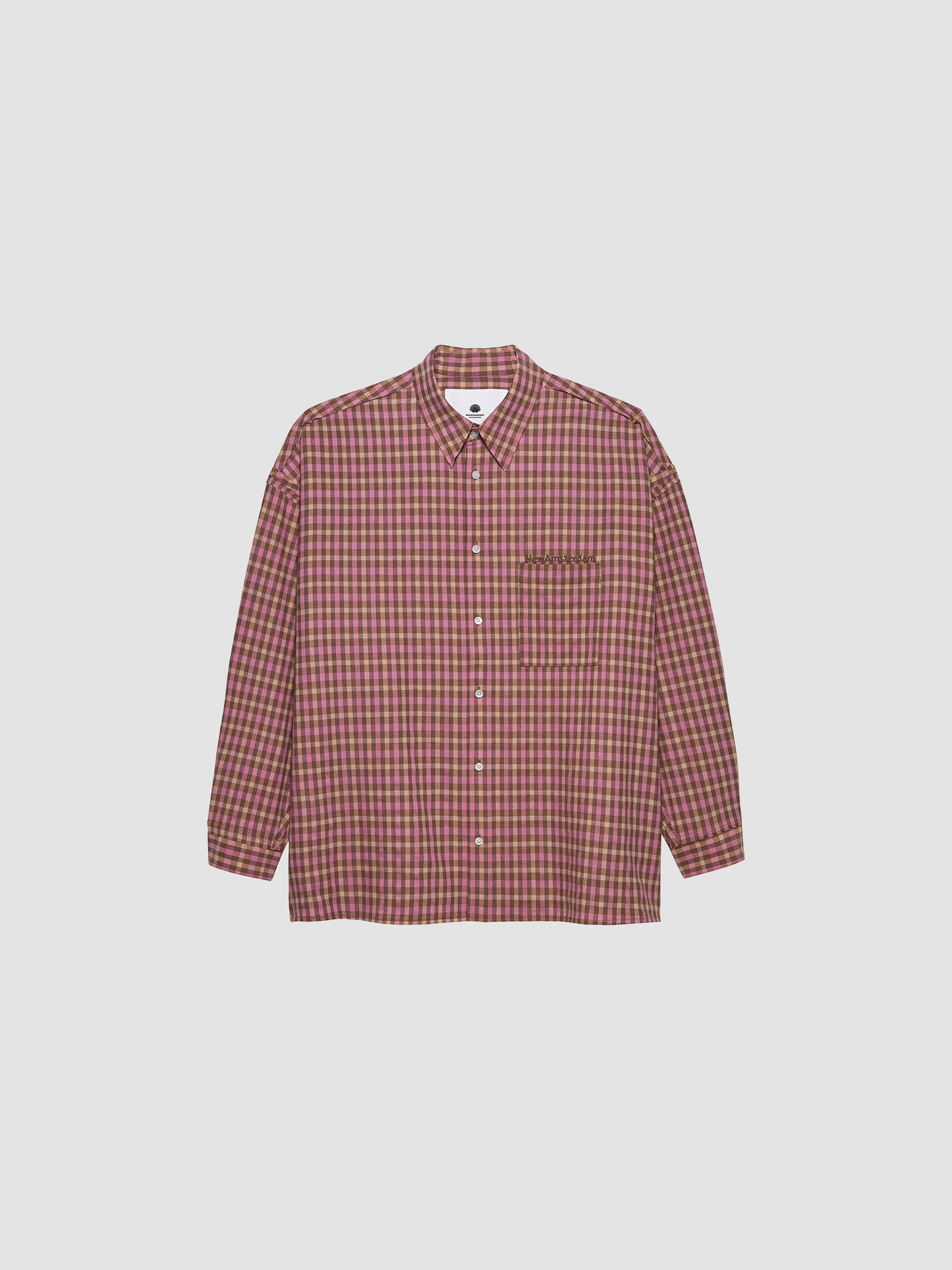 Shirt Raw Edge Fluid Pink Check