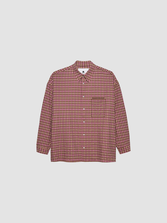 Shirt Raw Edge Fluid Pink Check