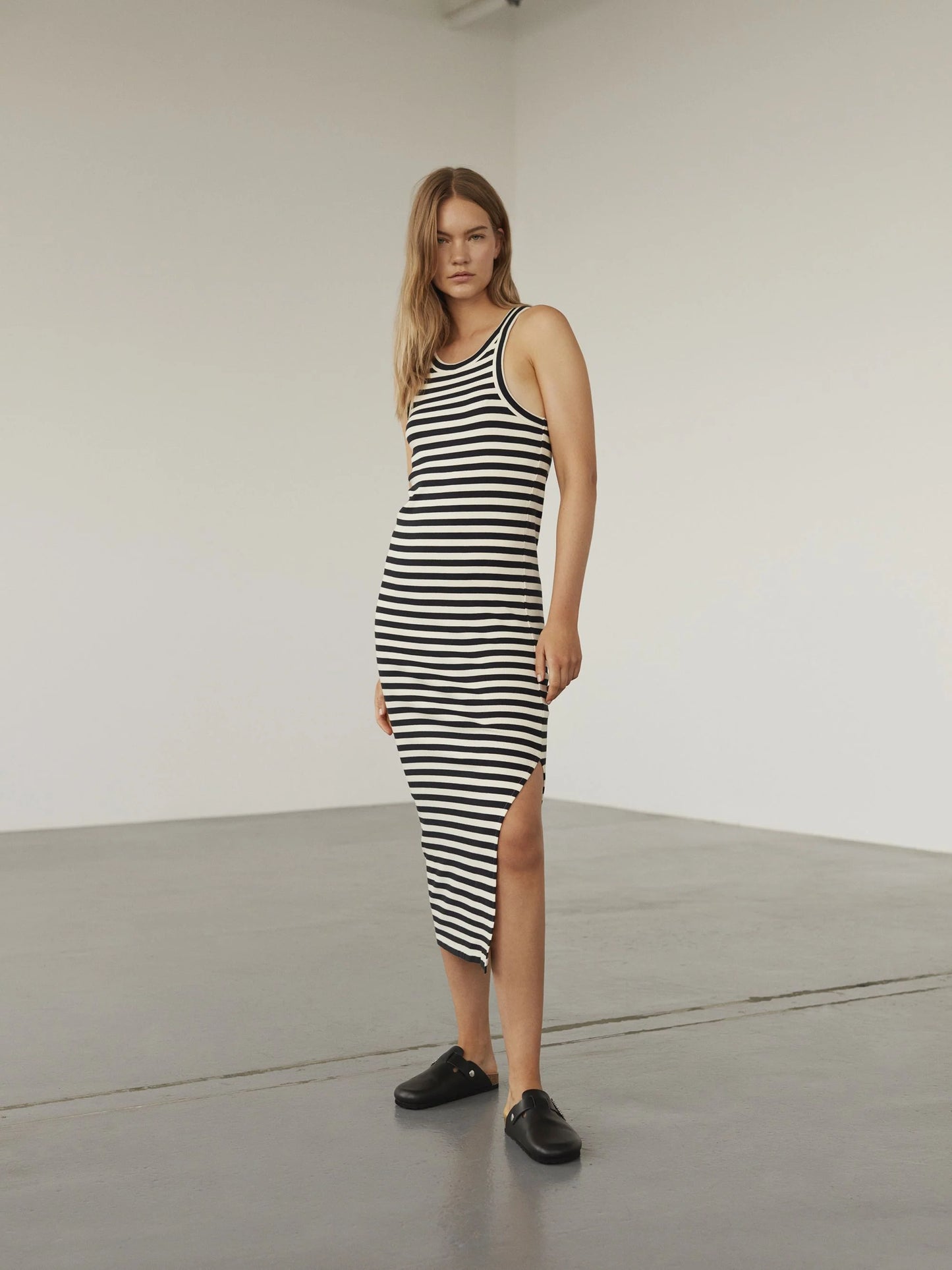 Dress Striped Black