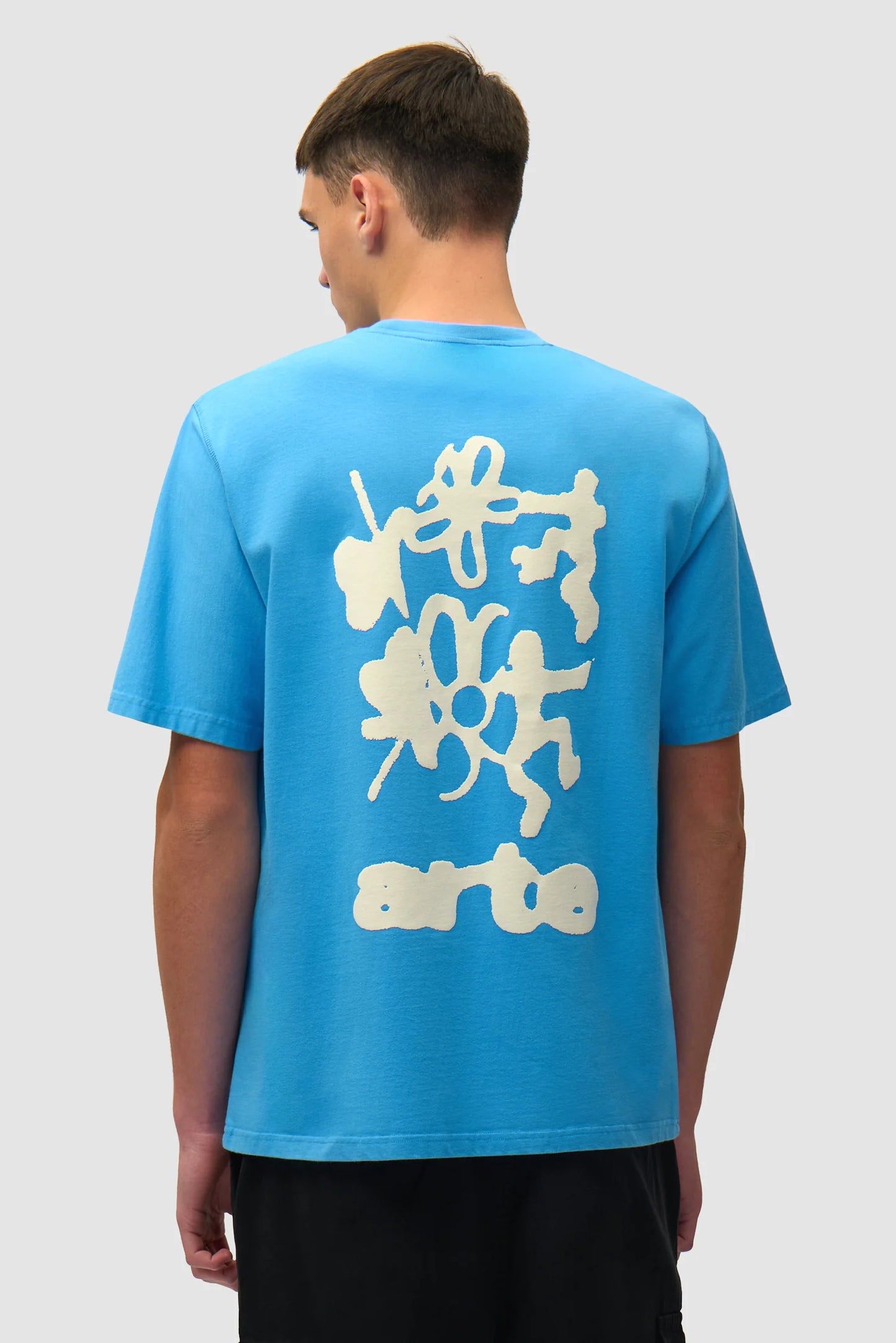 T-shirt Blurry Back Print Blue