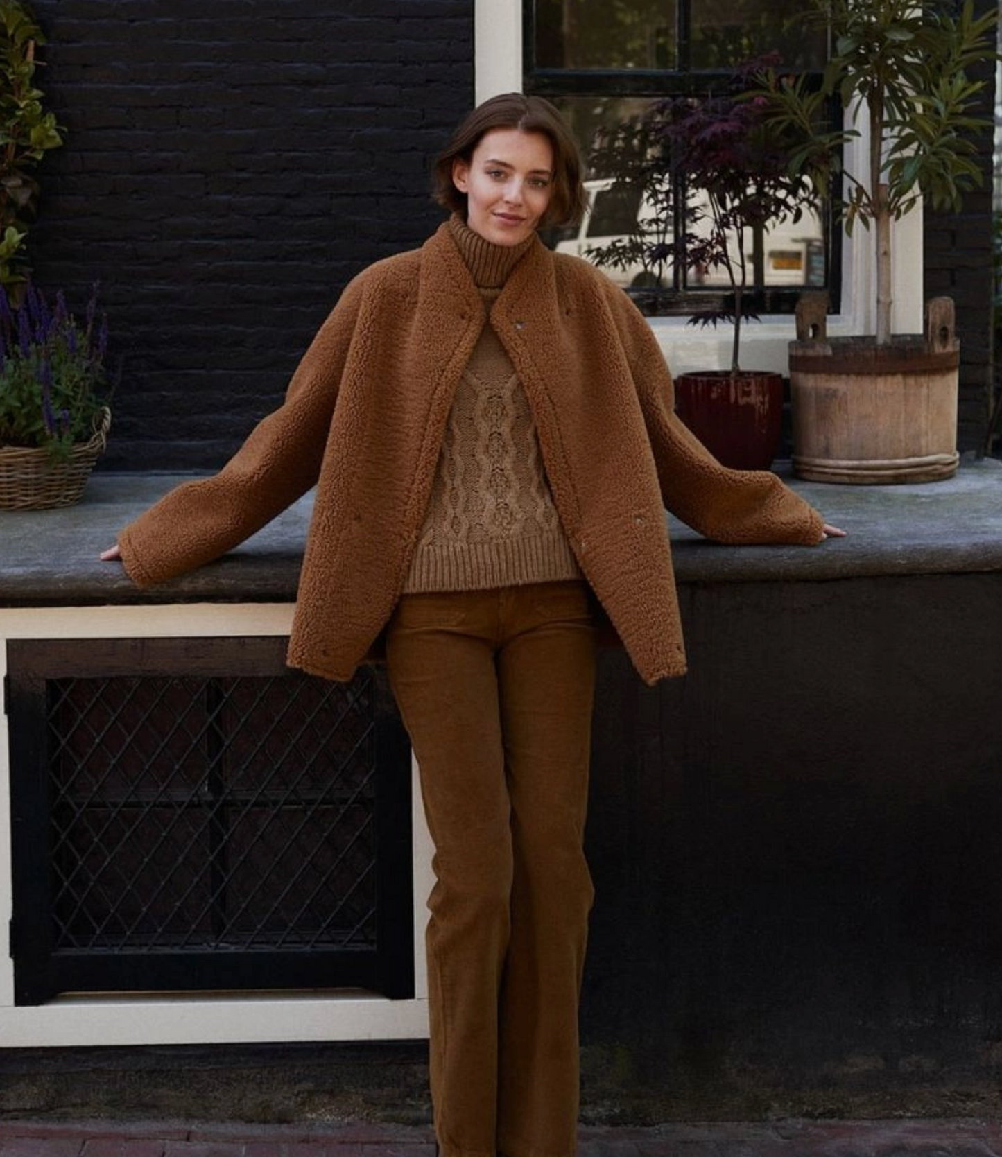 Jacket Abrigo Cuero Brown