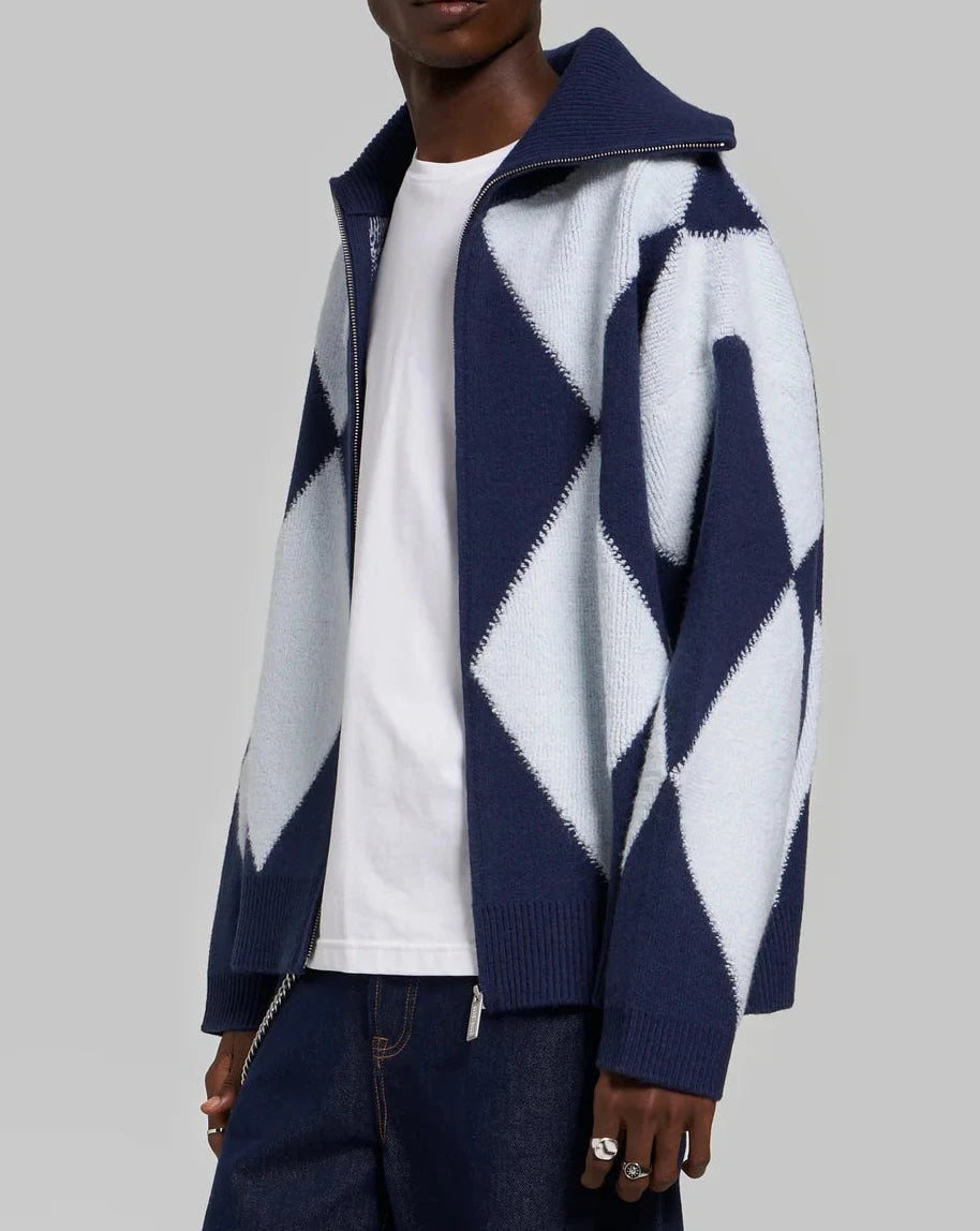 Sveter Yaman Knit Zip Blue