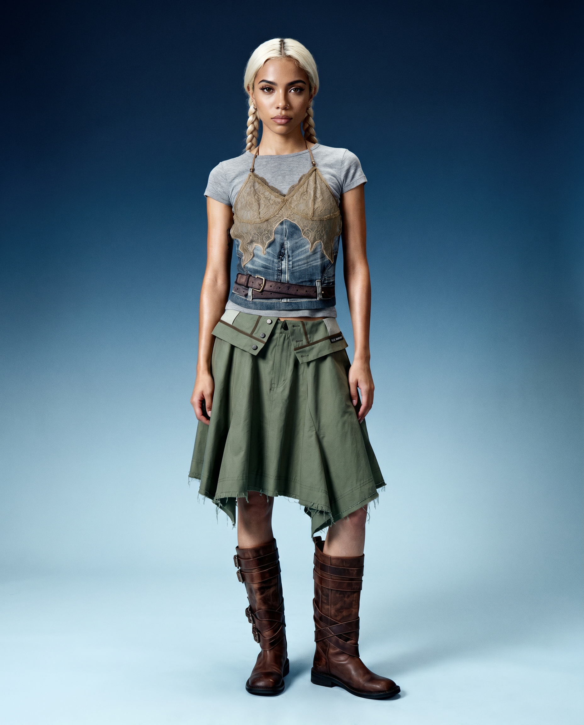 Skirt Upside-Down Khaki – Via Store