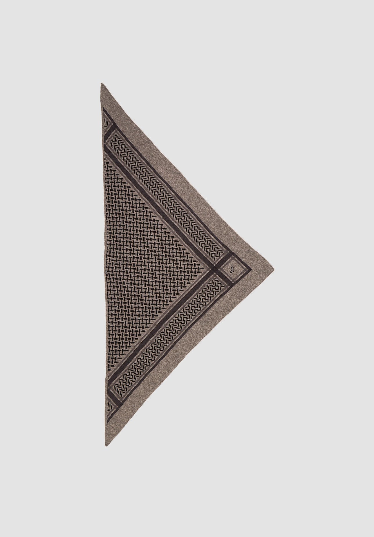 Scarf Triangle M Dark Brown