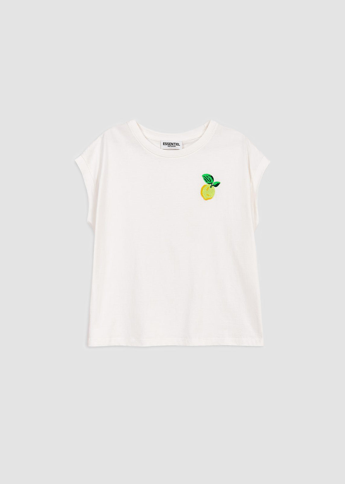 White Cotton T-shirt With Lemon