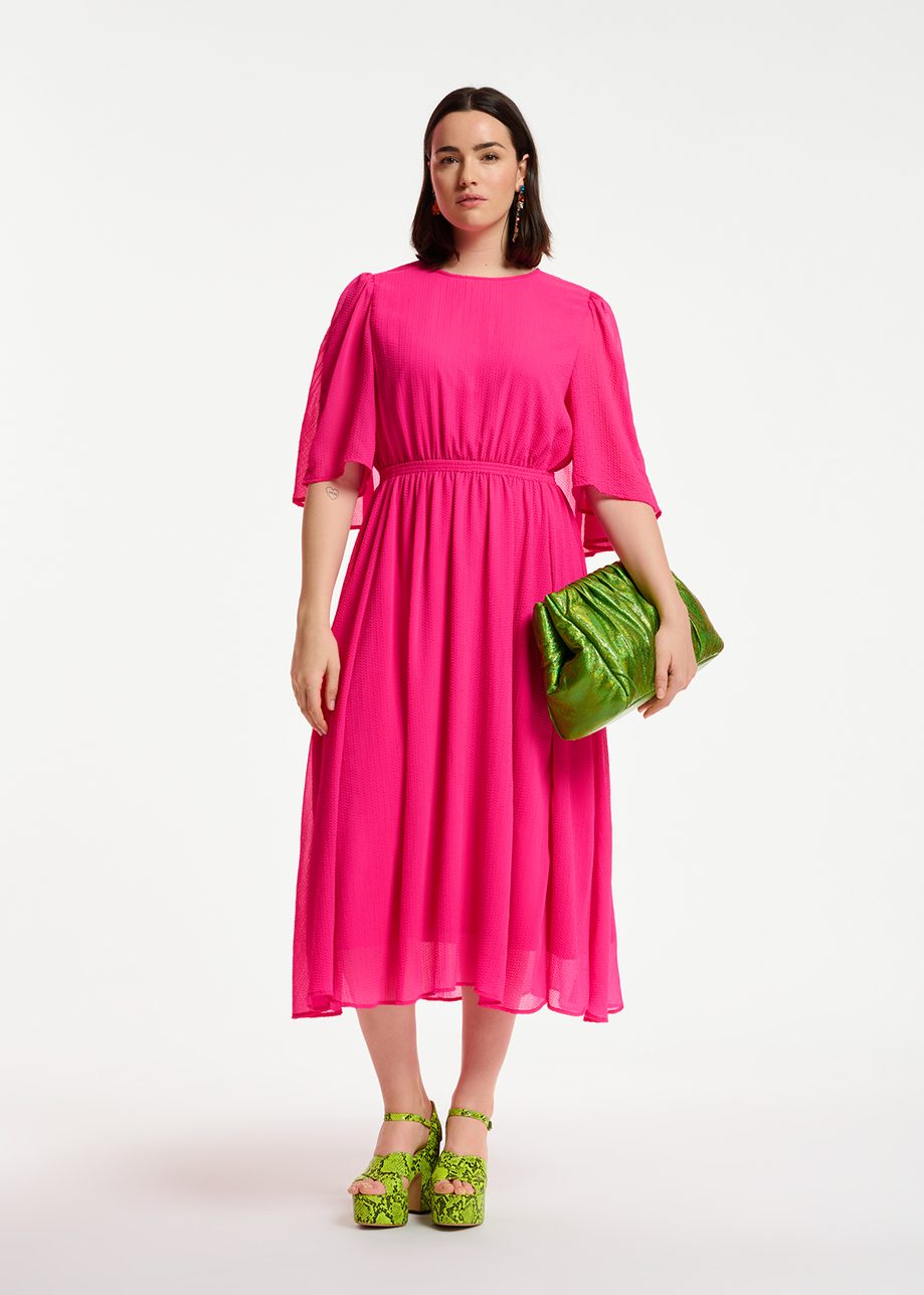 Dazzers Fuchsia Midi-Length Dress
