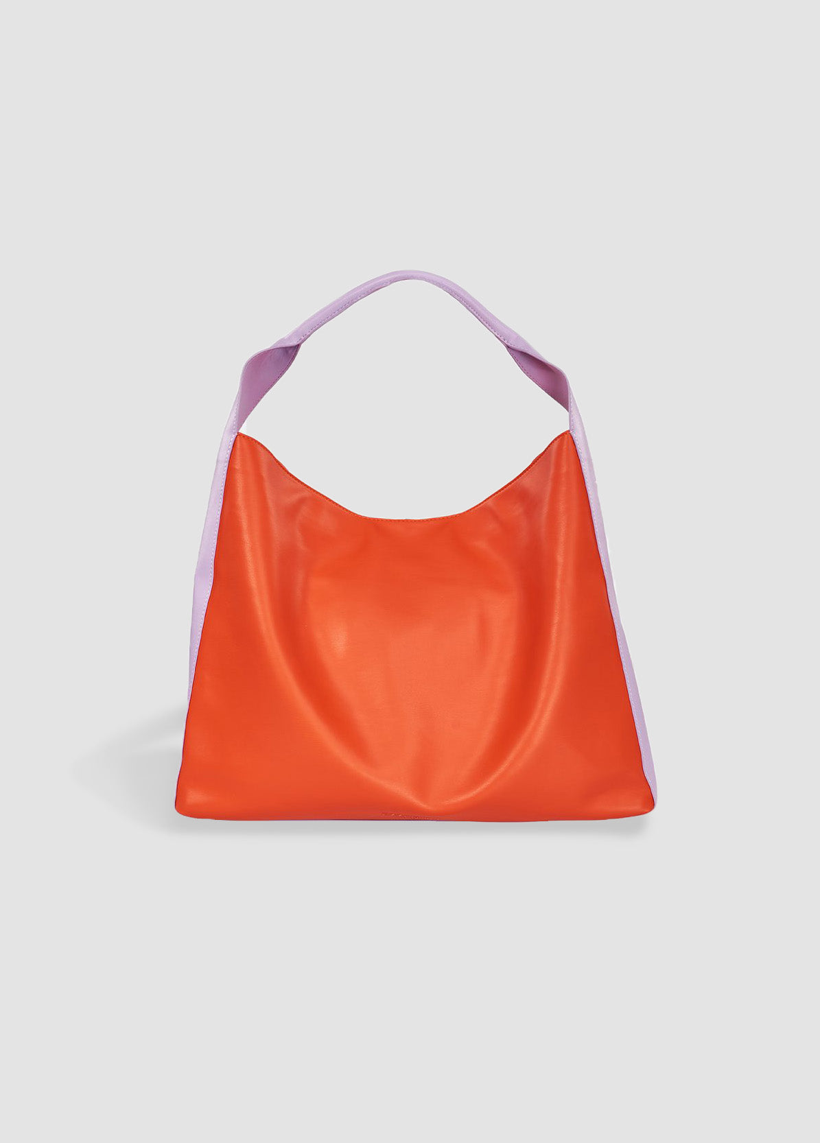 Dempsey Orange and lilac faux leather shopper bag