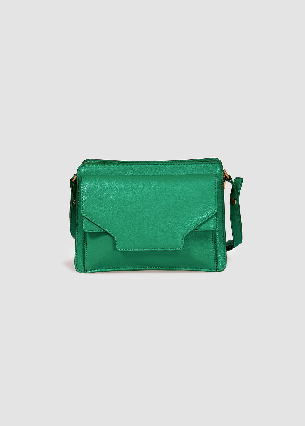 Green Faux Leather Shoulder Bag