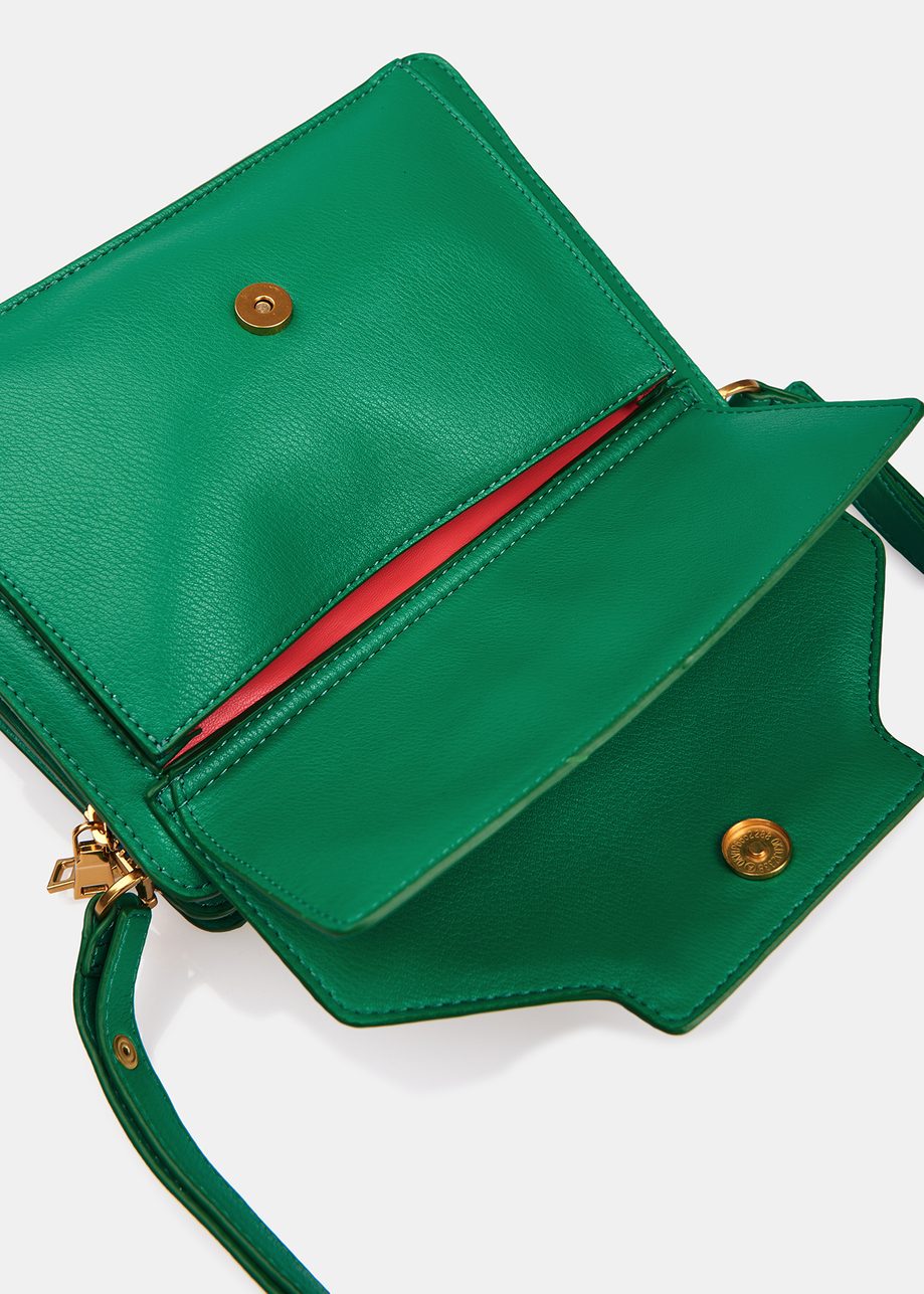 Green Faux Leather Shoulder Bag