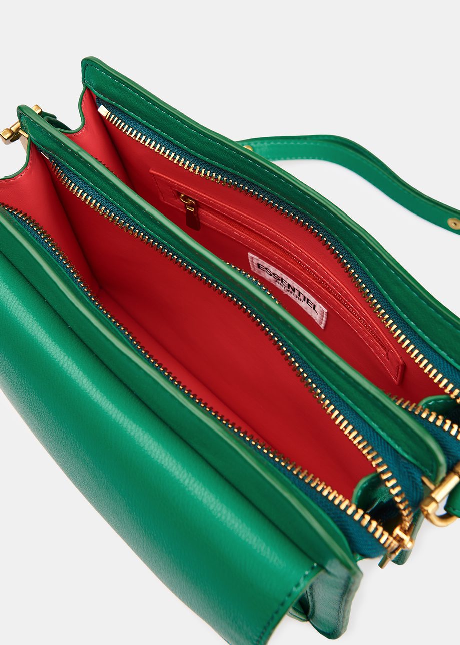 Green Faux Leather Shoulder Bag