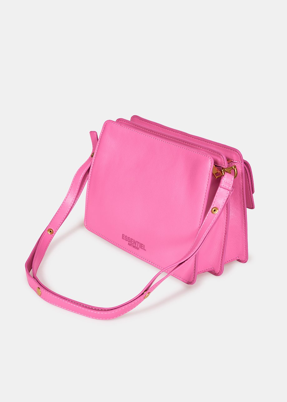 Pink Faux Leather Shoulder Bag