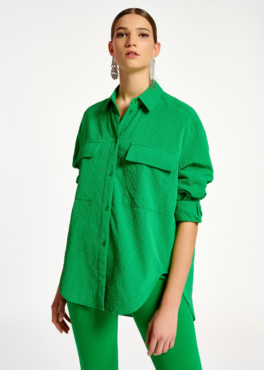Dolivia Green Oversized Shirt