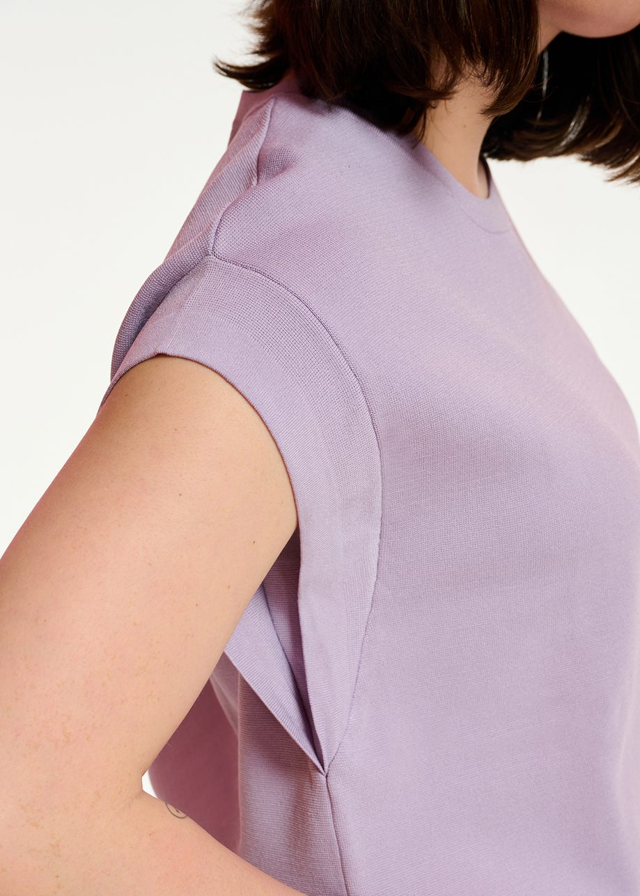 Lilac Sleeveless Knitted Sweater