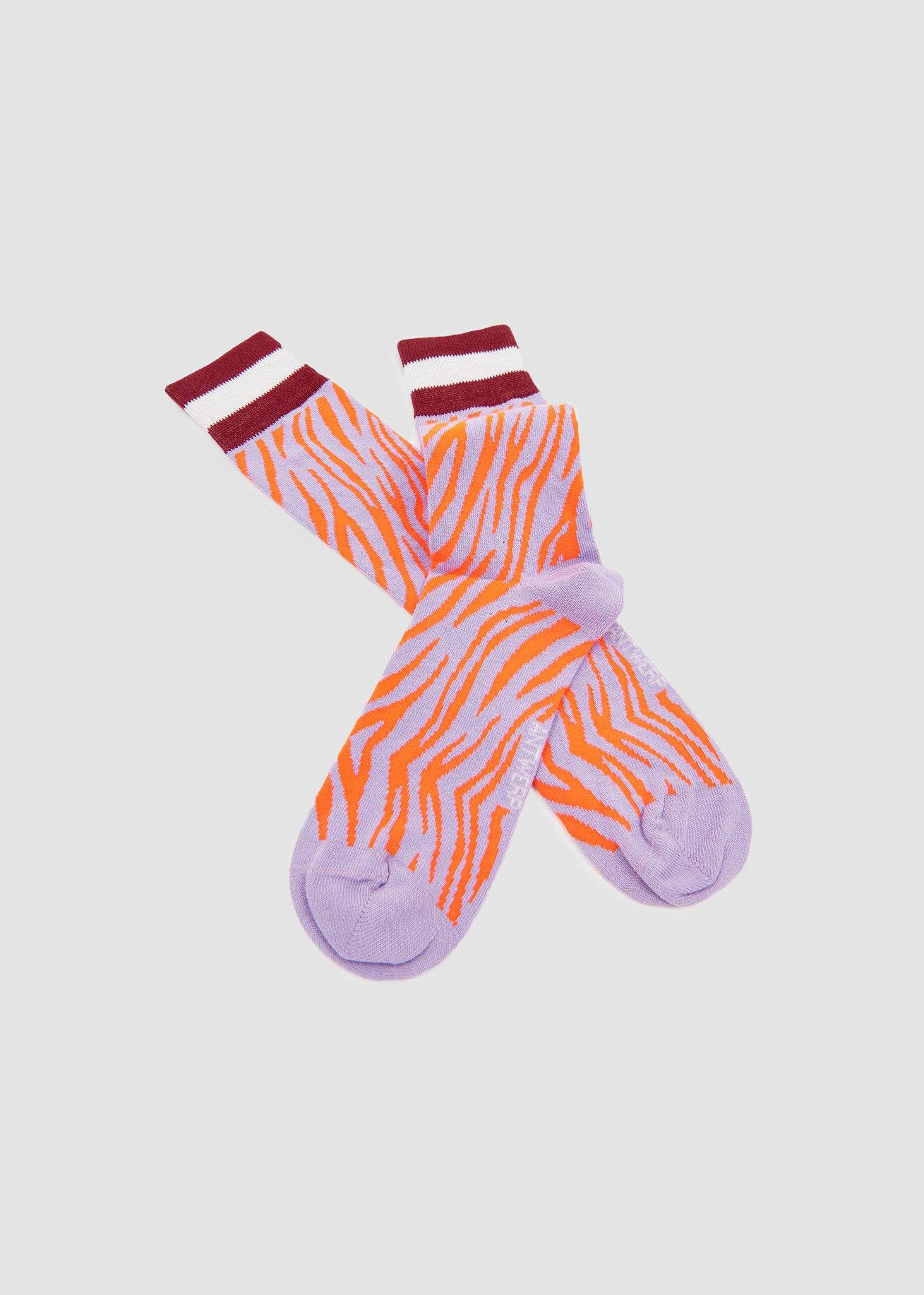 Lilac & Orange Zebra Socks