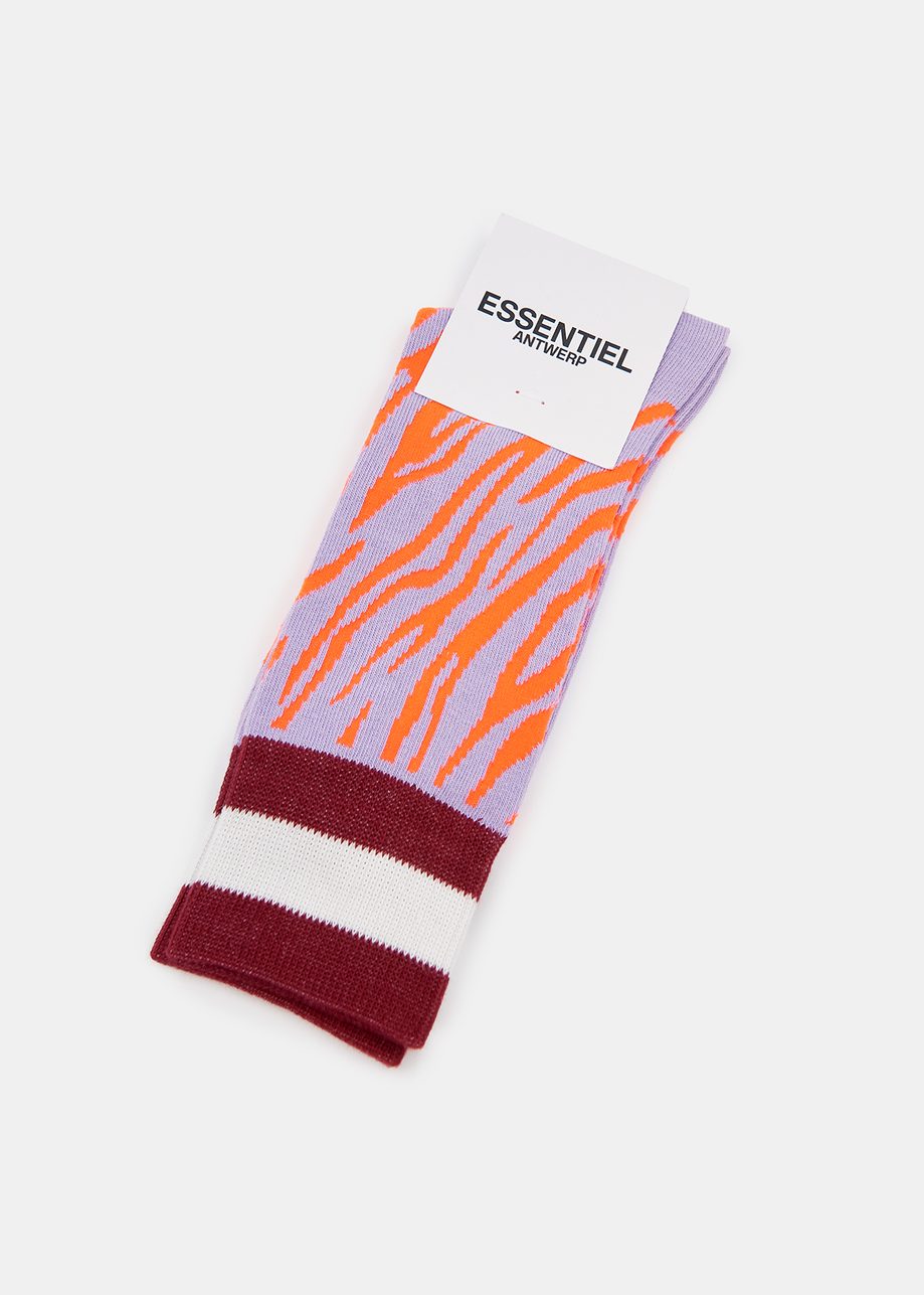 Lilac & Orange Zebra Socks