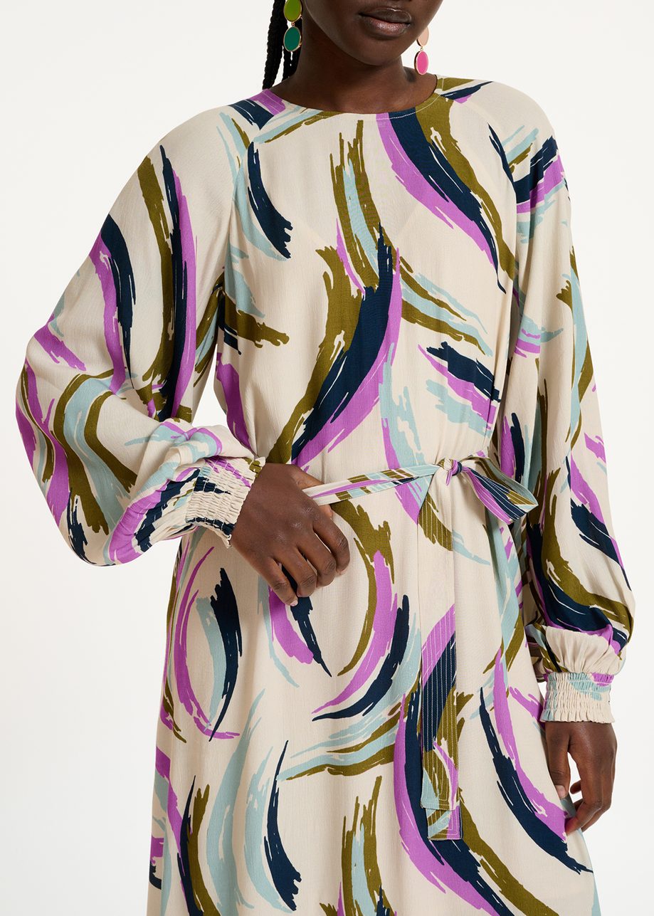 Dusun Abstract Print Midi-Length Dress