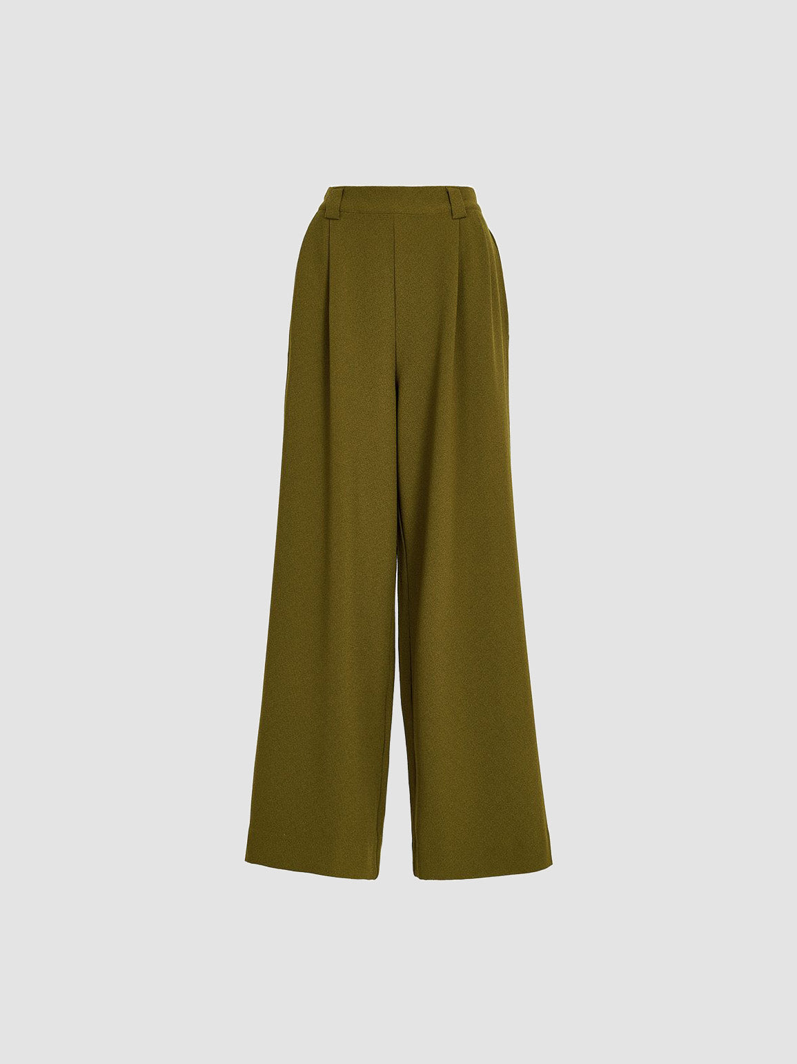Khaki Wide-Leg Pants