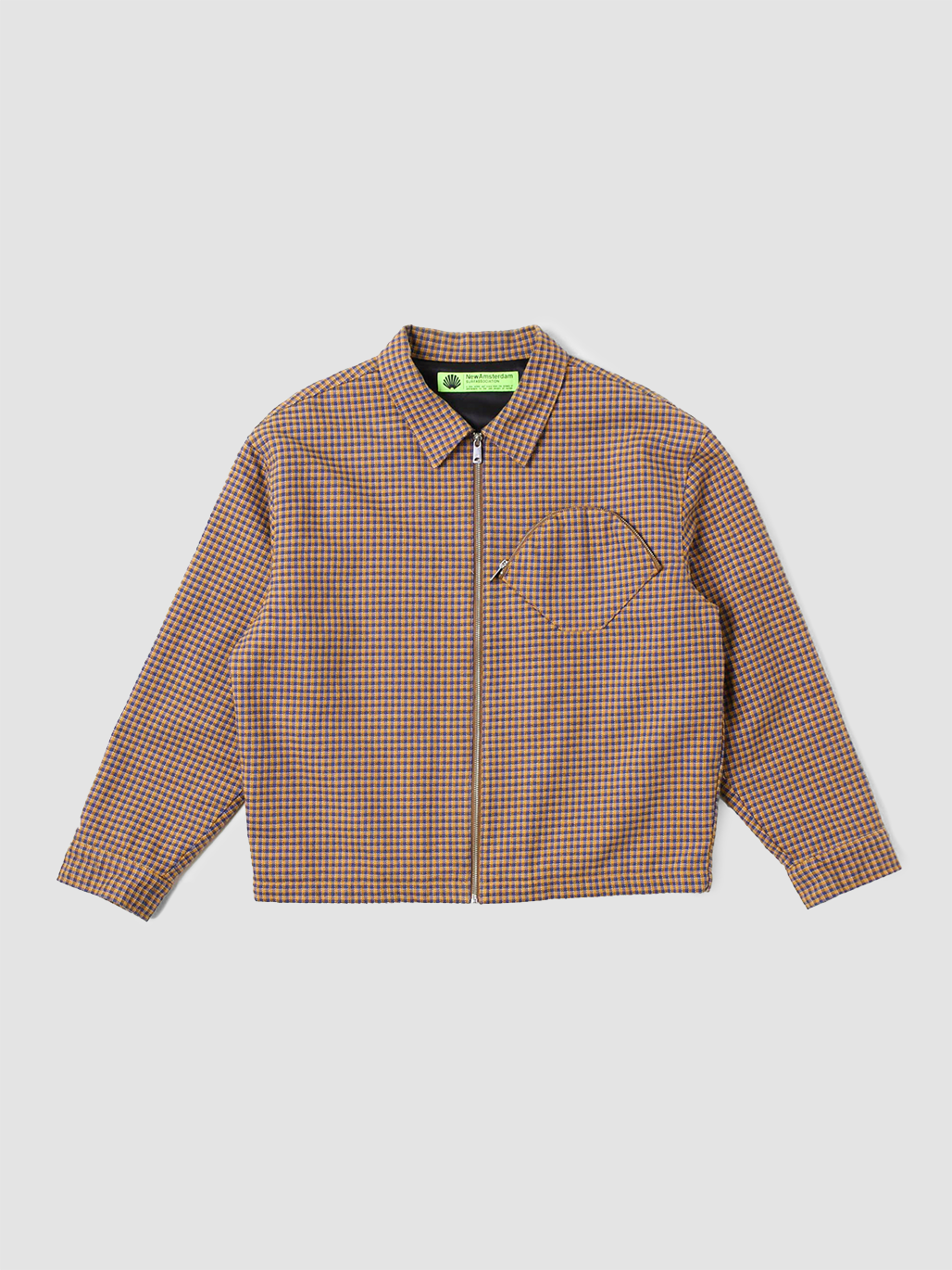 Jacket Oyster Zip Brown&Blue