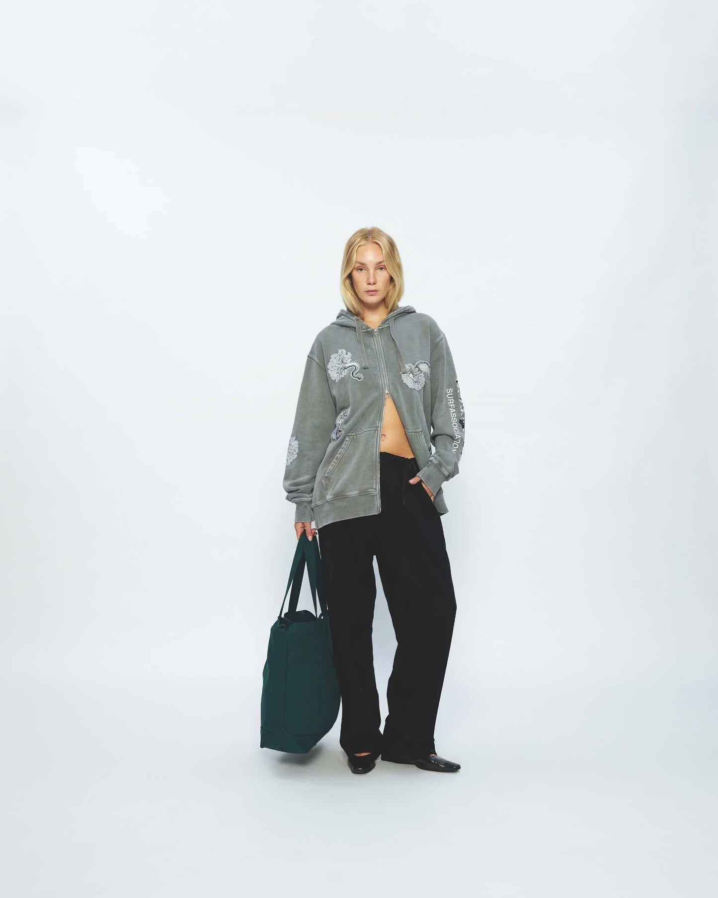Hoodie Anemone Zip Grey