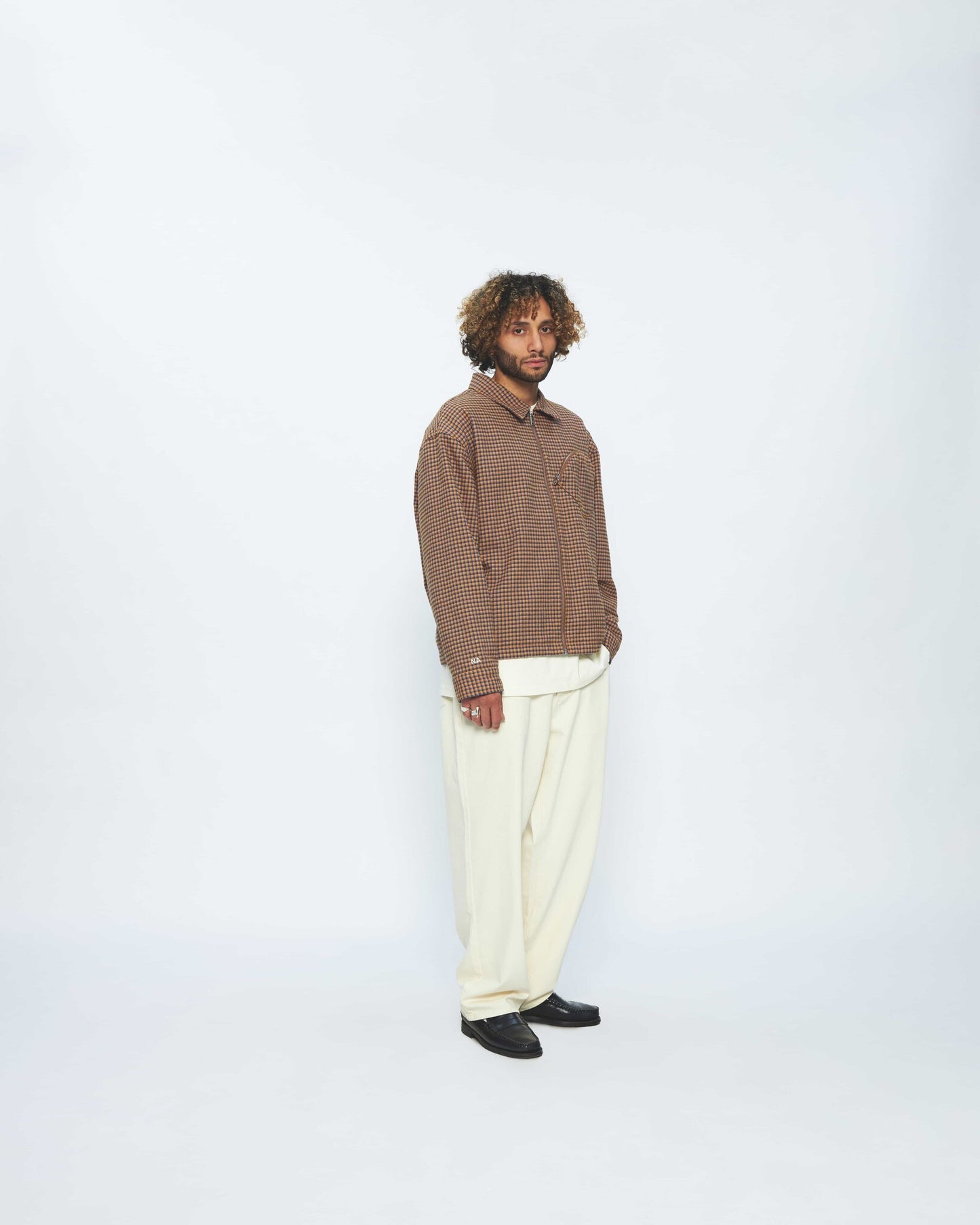Jacket Oyster Zip Brown&Blue