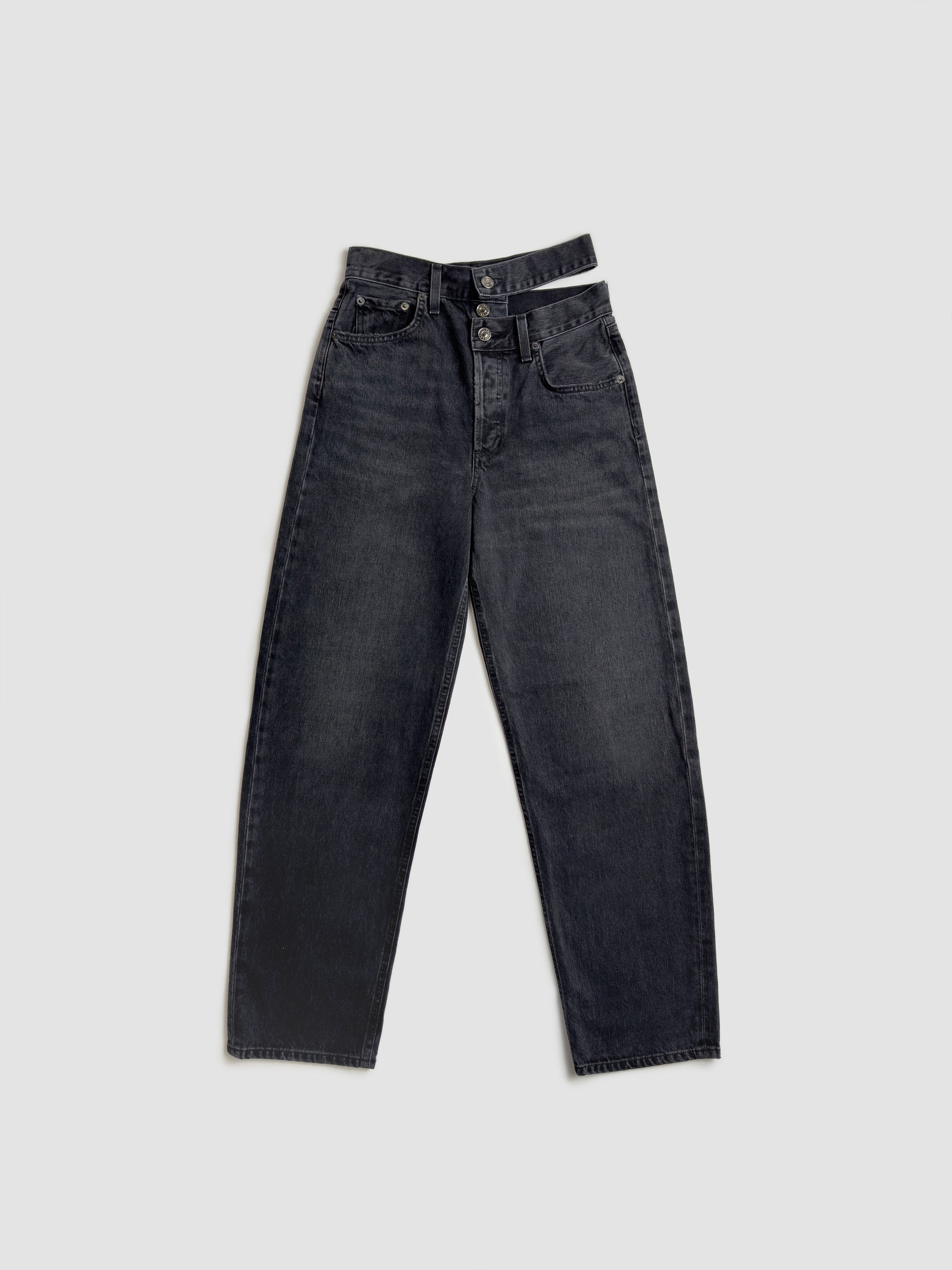 Broken Waistband Jean in Black - Via Store