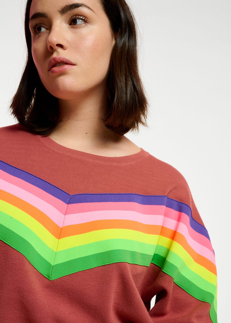Brown Sweater With Stripes