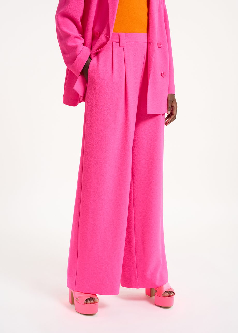 Fuchsia Wide-Leg Pants
