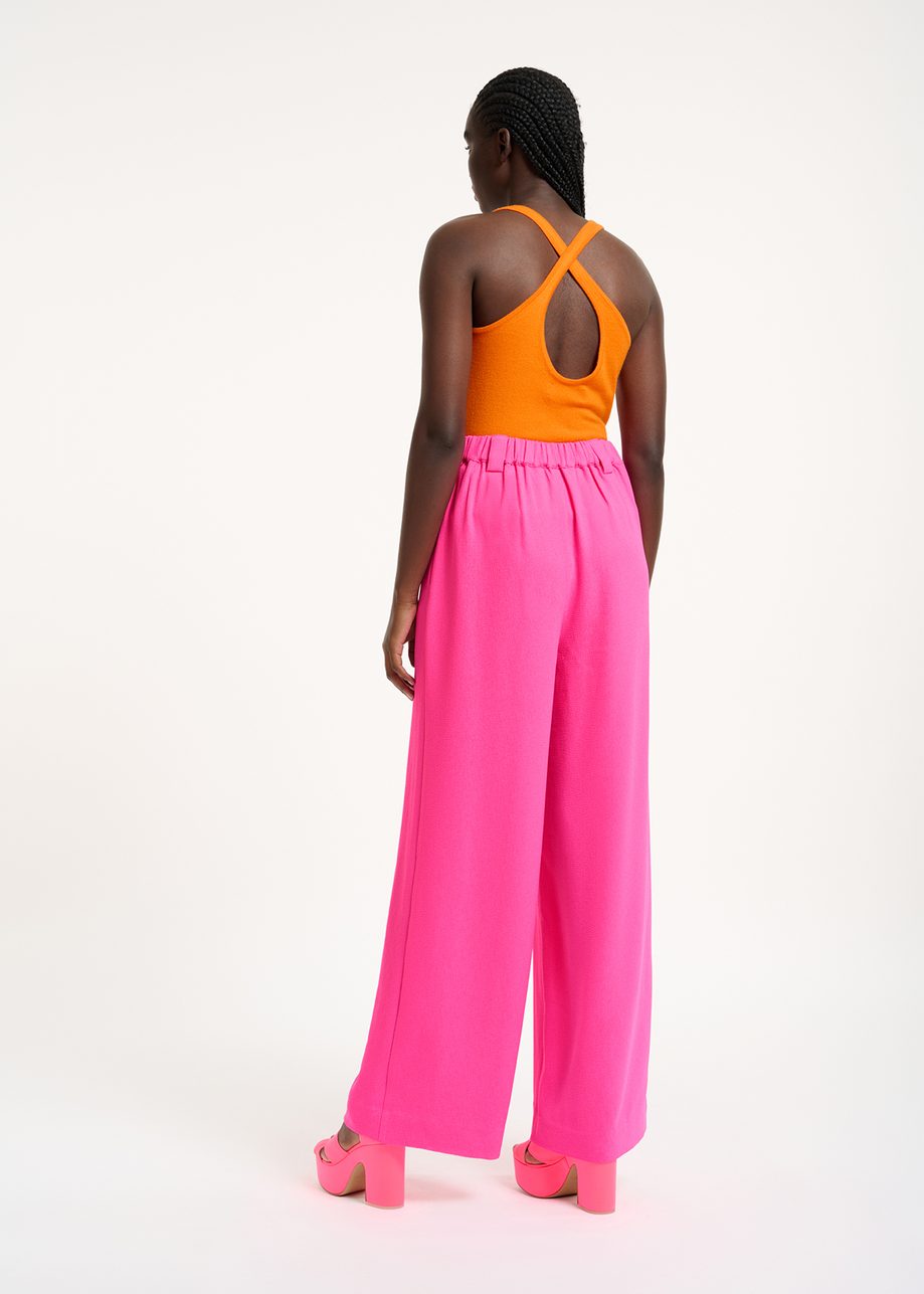 Fuchsia Wide-Leg Pants