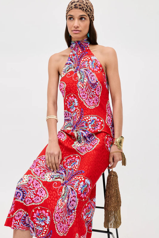 Dress Maura Butterfly Bloom Red