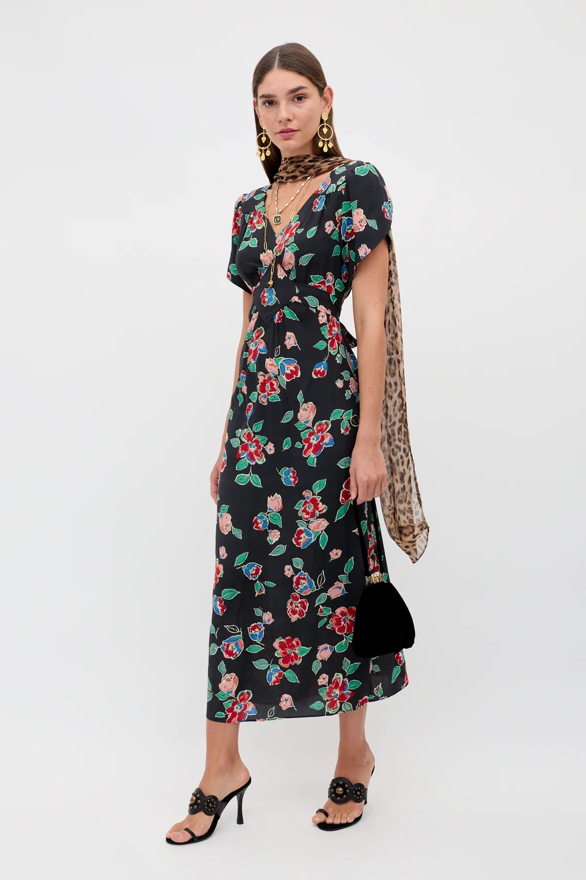 Dress Riella Floral Charcoal