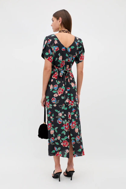 Dress Riella Floral Charcoal