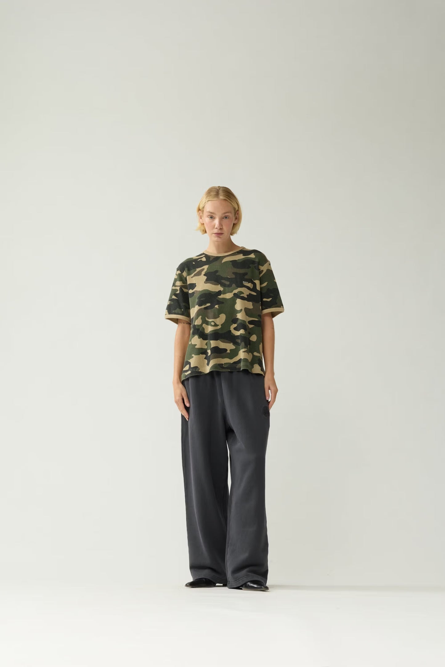 T-shirt Waffle Camo Green