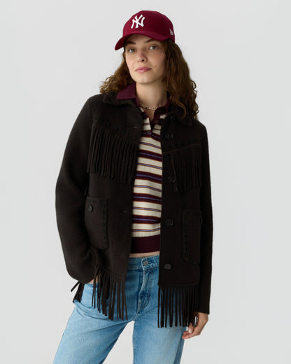 Jacket Western Fringe Burnt Cocoa