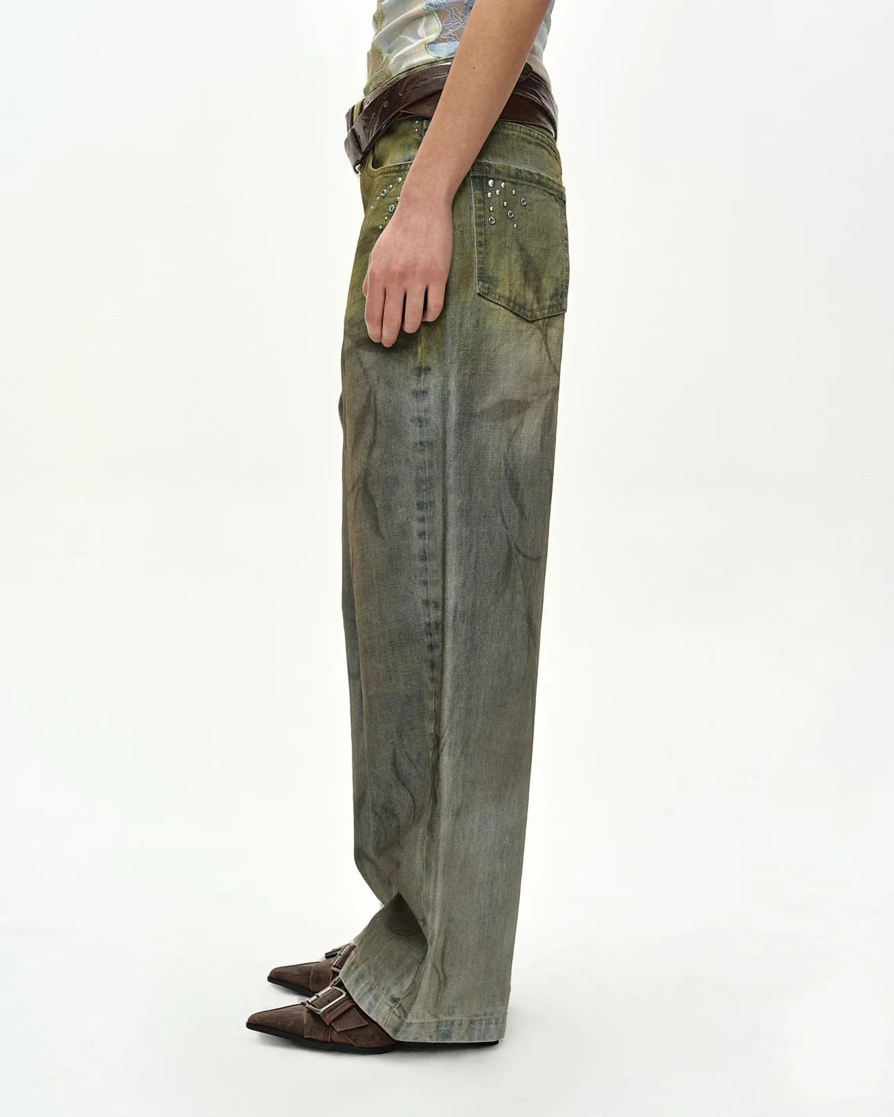 Jeans Botanical Print Green/Blue