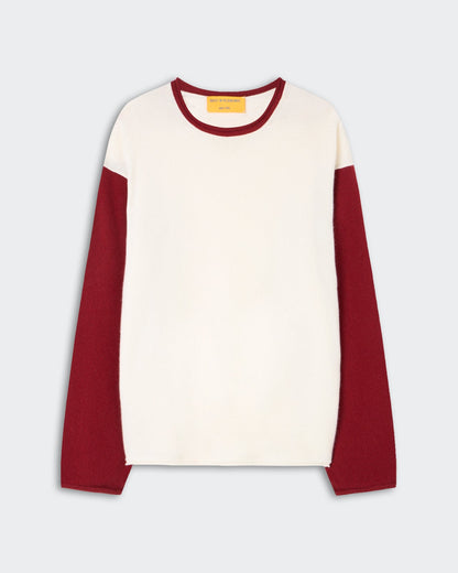 Sweater Baseball Cream & Carmine