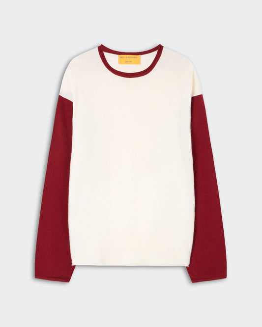 Sweater Baseball Cream & Carmine