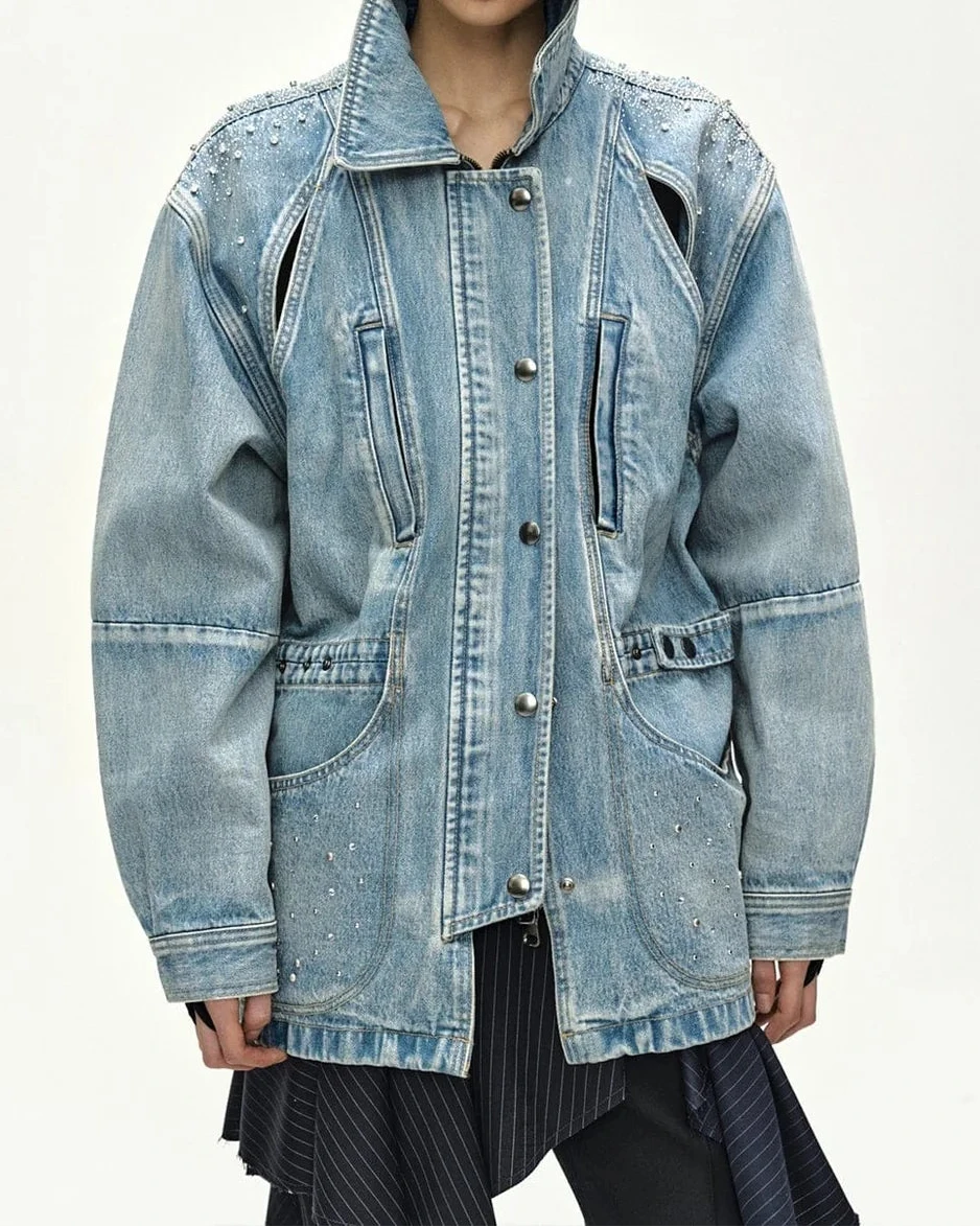 Jacket Jeweled Denim Blue