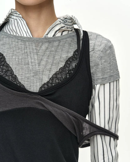 Shirt Noa Twist Striped White