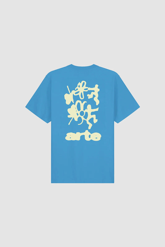 T-shirt Blurry Back Print Blue