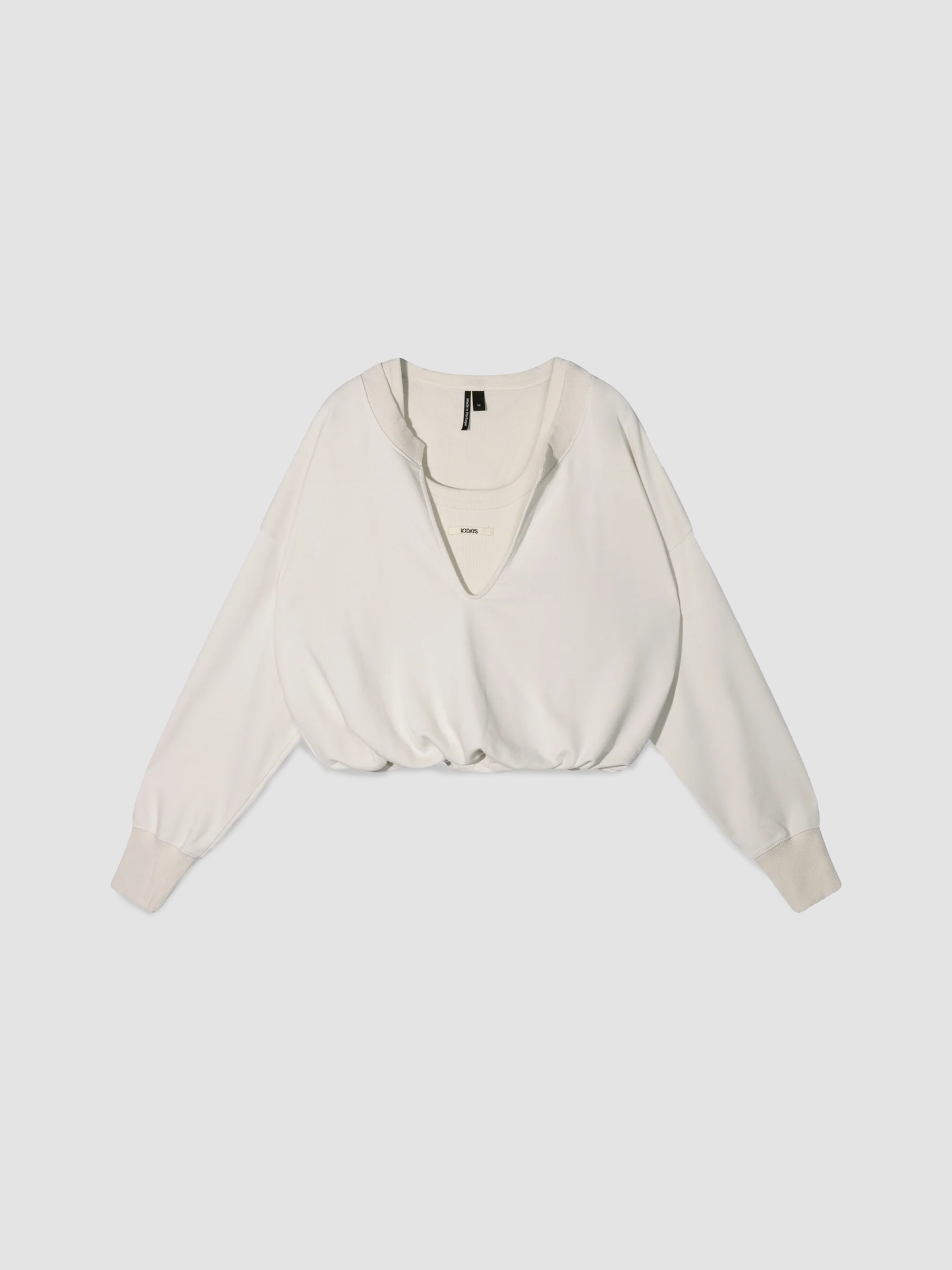 Sweater Double V-neck Cream