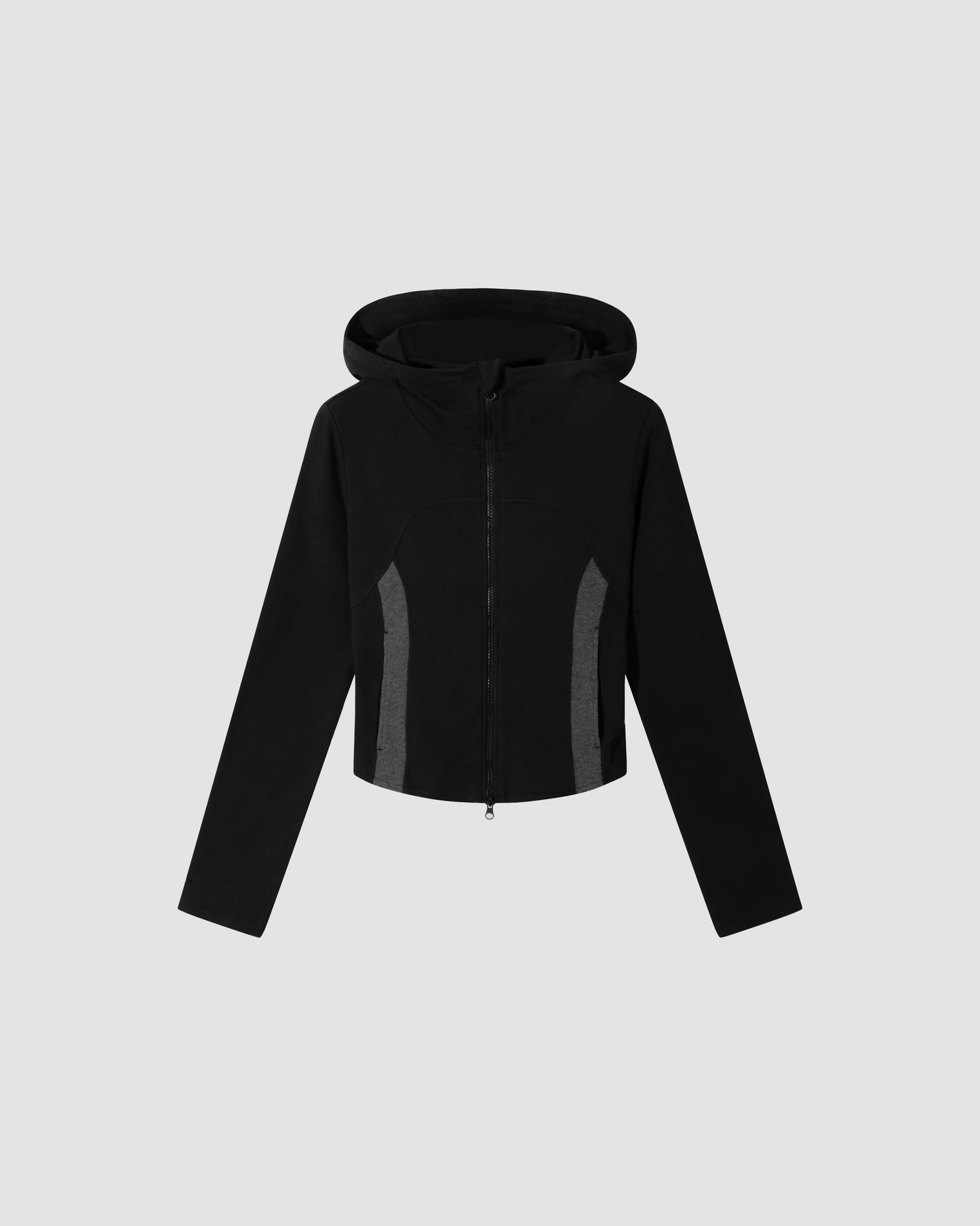 Hoodie Slim Zip Black